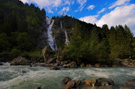 Nardis Waterfall in Dolomites, Alpsの写真素材