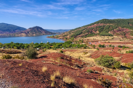 Lac du Salagou in France, Languedoc-Roussillonの写真素材