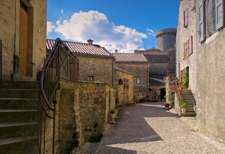 La Couvertoirade a Medieval fortified town in Aveyron, Franceのeditorial素材