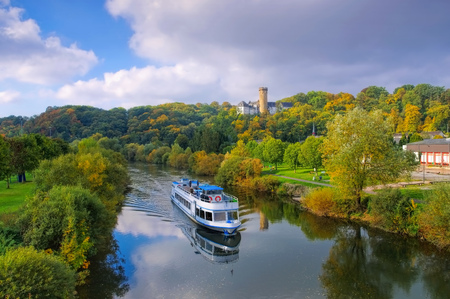 Dehrn castle and river Lahn, Germany