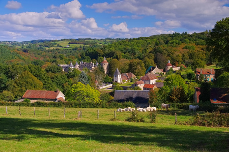 Chastellux-sur-Cure Chateau, Burgundy in Franceの写真素材