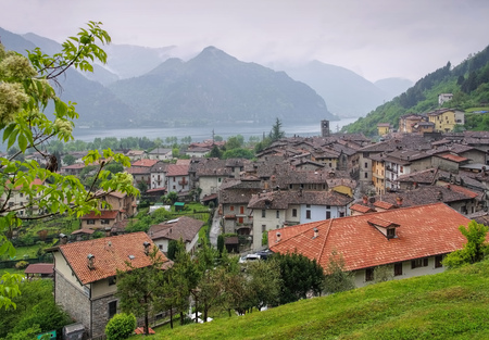 town Anfo Lake Idro, Lombardy in northern Italyのeditorial素材