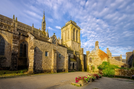 medieval village of Locronan, Brittany in Franceの写真素材