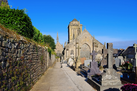 medieval village of Locronan, Brittany in Franceの写真素材