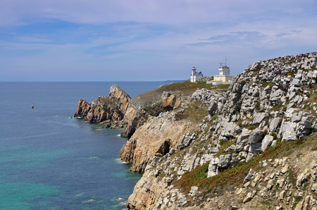 Pointe du Toulinguet.lighthouse in Brittany, Franceの写真素材