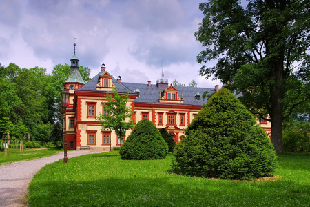 Starkenbach palace in Giant  Mountains in Bohemiaの写真素材