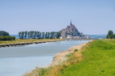 Mont Saint Michel Abbey in Normandy, Franceの写真素材