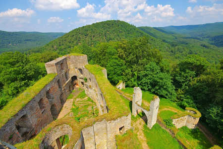 castle ruin Graefenstein, Merzalben  in Dahn Rockland, Germanyのeditorial素材