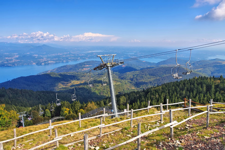 Lago Maggiore from mountain Mottarone in Italy