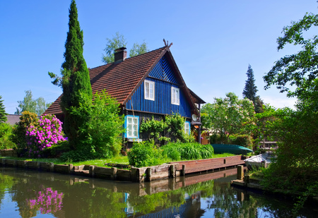 Spree Forest house on the water, Brandenburgのeditorial素材