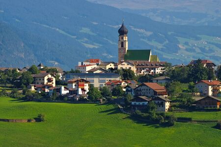 Voels am Schlern in italian Dolomitesの写真素材