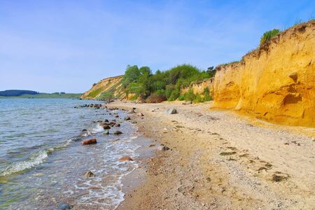 the cliff coast on the island of Ruegen near Klein Zickerの写真素材