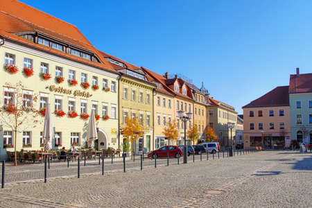town square in the town Kamenz, Saxony in Germanyのeditorial素材