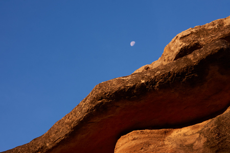 Rocks and moonの写真素材