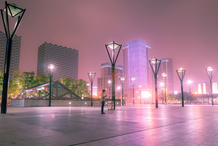 night view in the squareのeditorial素材