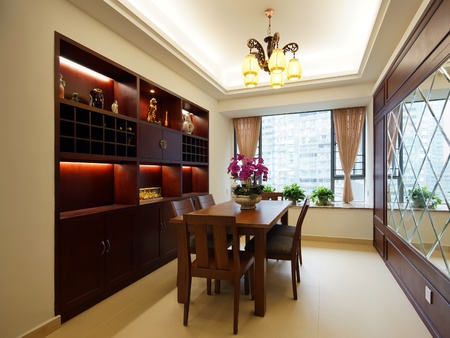 Interior view of a dining areaのeditorial素材