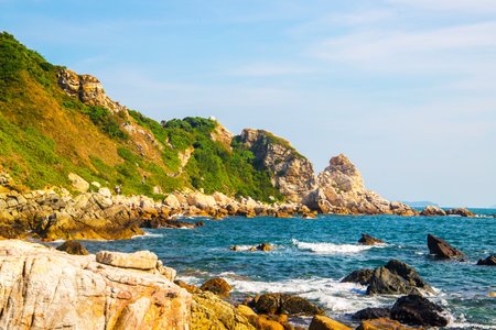 Rocky coast of the island of Shenzhen, Chinaの写真素材