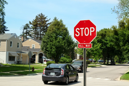 Stop Traffic Sign  On Country Roadの写真素材