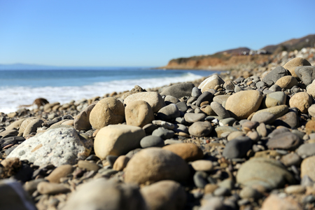beautiful beach with stones. Sea or oceanの写真素材