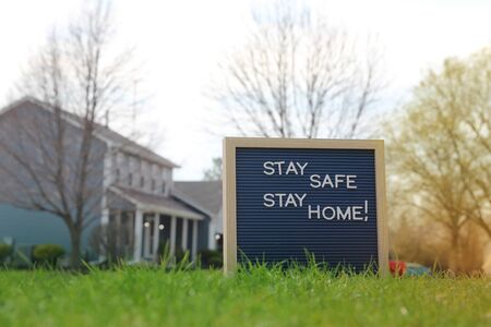 Stay home quarantine coronavirus pandemic prevention. Stay at home Safe livesの写真素材