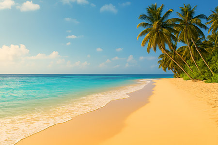 Beautiful tropical beach and sea with coconut palm tree - Vintage Filterの素材