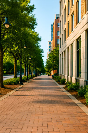 Walkway in the University of Pennsylvania, Philadelphia, Pennsylvania, USA.の素材