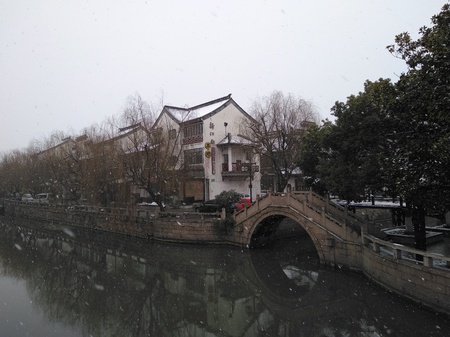 Ancient town snow sceneのeditorial素材