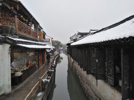 Ancient town snow sceneのeditorial素材