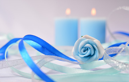 ribbons and candlesの写真素材