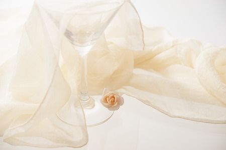 cocktail glass with rose can be used as backgroundの写真素材