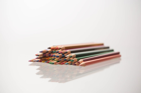 a set of color pencils can be used as backgroundの写真素材