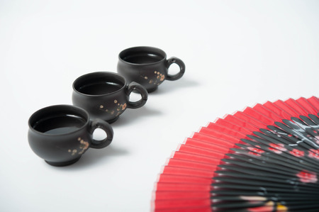 redware teaset can be used as tea advertisementの写真素材