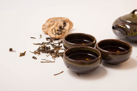 Chinese teapot and tea cupの写真素材