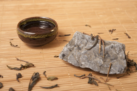 tea with tea cupの写真素材