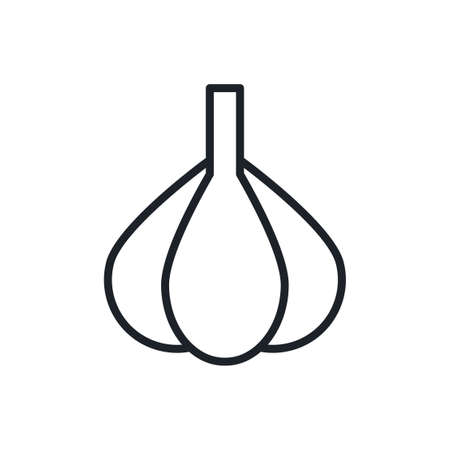 Garlic icon. Vector isolated linear icon, contour, shape, outline. Thin line. Modern minimalistic design. Healthy food. Vegetablesのイラスト素材