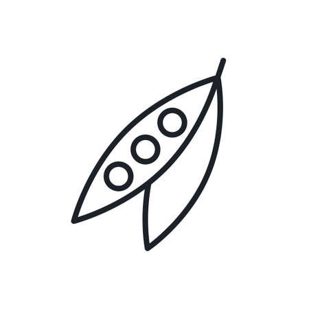 Peas icon. Vector linear icon, contour, shape, outline isolated on a white background. Thin line. Modern minimalistic design. Vegetablesのイラスト素材