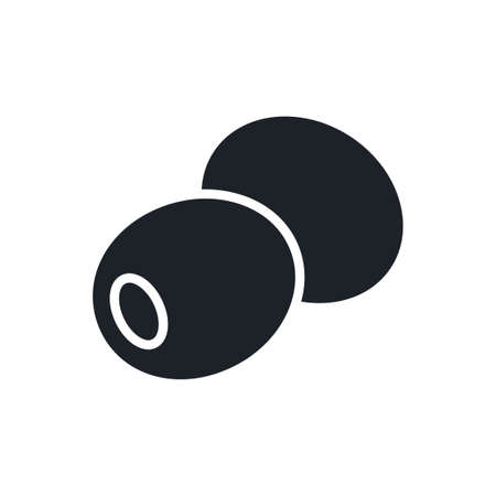 Olive icon. Black isolated silhouette. Fill solid icon. Modern design. Vector illustration. Vegetables.のイラスト素材