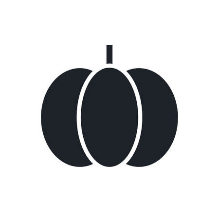 Pumpkin icon. Black isolated silhouette. Fill solid icon. Modern design. Vector illustration. Vegetables.のイラスト素材