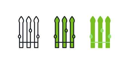 Asparagus icon. Linear color icon, contour, shape, outline isolated on white. Thin line. Modern design. Vector set. Illustrations of vegetables.のイラスト素材