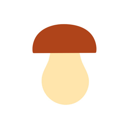 Porcini cep icon. Vector isolated flat color icon. Modern glyph sticker design. Illustrations of mushrooms. Food ingredients.のイラスト素材