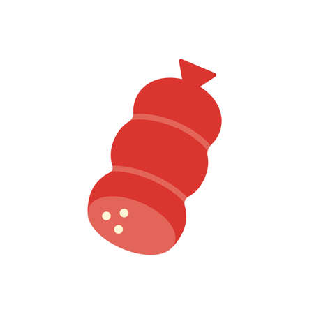 Sausage meatloaf icon. Vector isolated illustration. Flat color icon contour shape. Modern glyph design. Meat products. Food ingredientsのイラスト素材