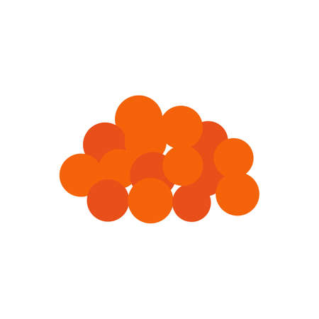 Red caviar icon. Isolated flat color icon. Vector illustration. Fish and seafood. Food ingredientsのイラスト素材