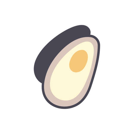 Mussels icon. Isolated flat color icon. Vector illustration. Modern glyph design. Meat products fish and seafood. Marine lifeのイラスト素材