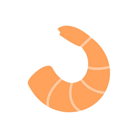 Shrimp prawn icon. Isolated flat color icon. Vector illustration. Modern glyph design. Meat products fish and seafood. Marine lifeのイラスト素材