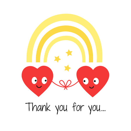 Two happy hearts for Valentines Day design. Romantic couple. Love and friendship. Red thread of love. Find your soulmate. Together forever. Be my Valentine, be mine. Isolated vector illustrationのイラスト素材