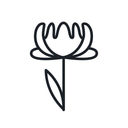Peony icon. Pion flower isolated vector iconのイラスト素材