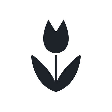 Tulip icon. Spring flowers isolated vector silhouetteのイラスト素材