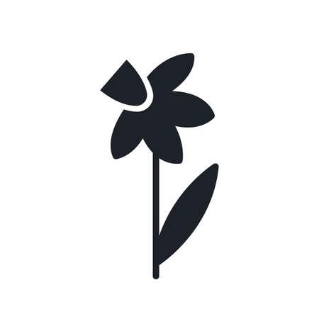 Daffodil icon. Spring flowers isolated vector silhouetteのイラスト素材