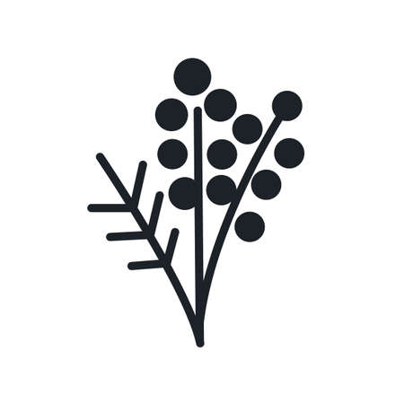 Mimosa icon. Spring flowers isolated vector silhouetteのイラスト素材
