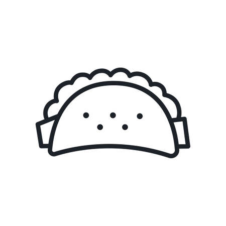 Taco icon. Fast food isolated line iconsのイラスト素材